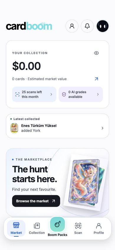 Cardboom collector home — web preview, 3 October 2026