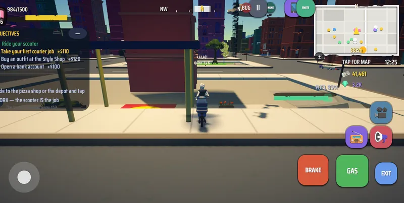 A car in the Craze City development build
